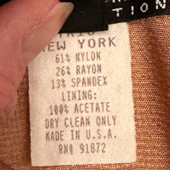 VTG Trio New York Collection Lace Dress Pants Holiday Gold Floral Tapered Leg - Picture 3 of 6